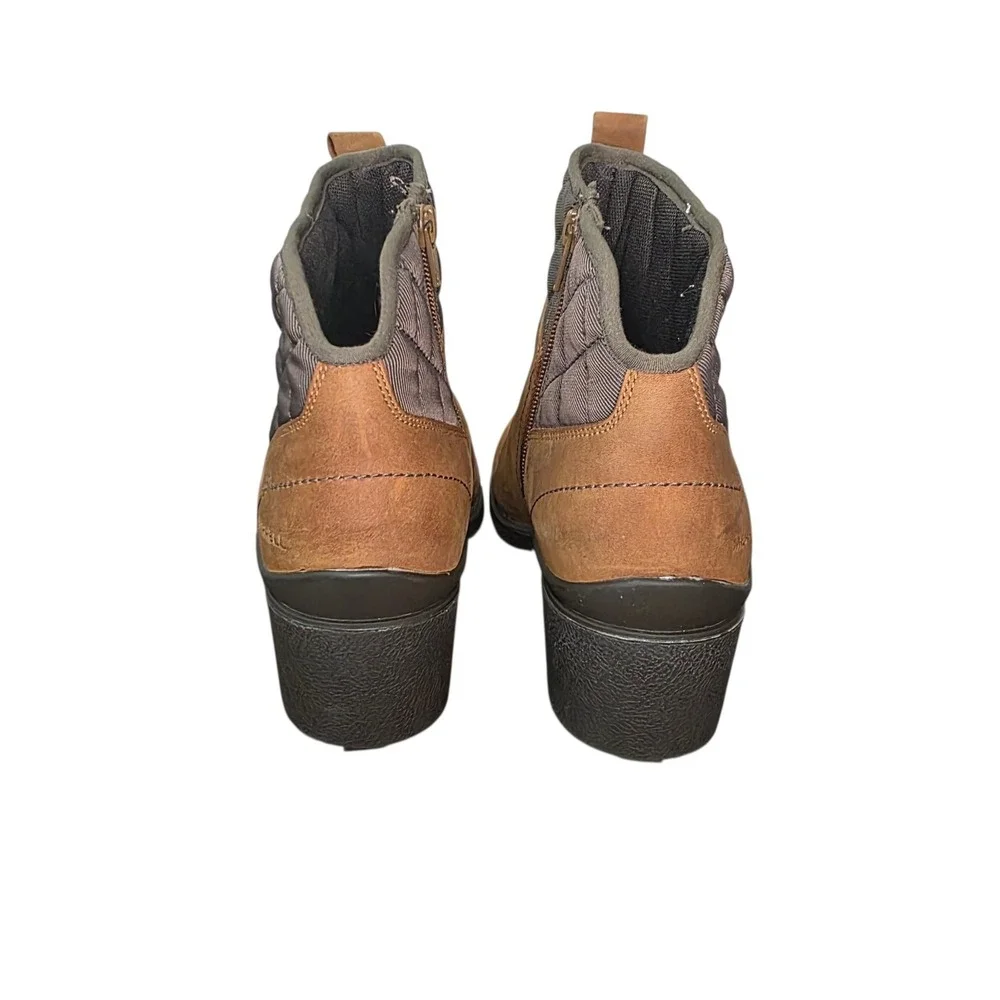 Merrell J45546 Womens 10 Waterproof Leather Ankle Boots Brown Block Heel